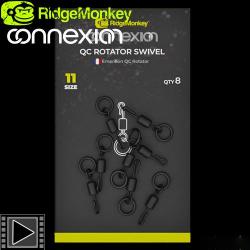 Emerillon à Anneau RidgeMonkey Connexion QC Rotator Taille 11 (par 8)