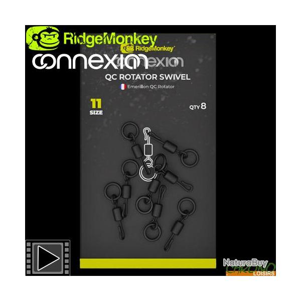 Emerillon  Anneau RidgeMonkey Connexion QC Rotator Taille 11 (par 8)