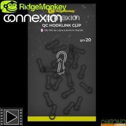 Agrafe RidgeMonkey Connexion QC Hooklink Clip (par 20)