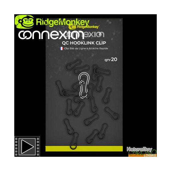 Agrafe RidgeMonkey Connexion QC Hooklink Clip (par 20)