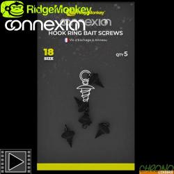 Vis à Appât RidgeMonkey Connexion Hook Ring Bait Screws (par 5)