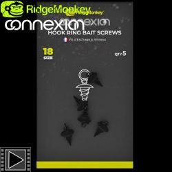 Vis à Appât RidgeMonkey Connexion Hook Ring Bait Screws (par 5)
