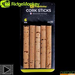 Bâtonnet de Liège RidgeMonkey Cork Sticks 6mm (par 10)