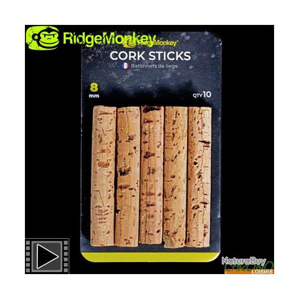 Btonnet de Lige RidgeMonkey Cork Sticks 8mm (par 10)