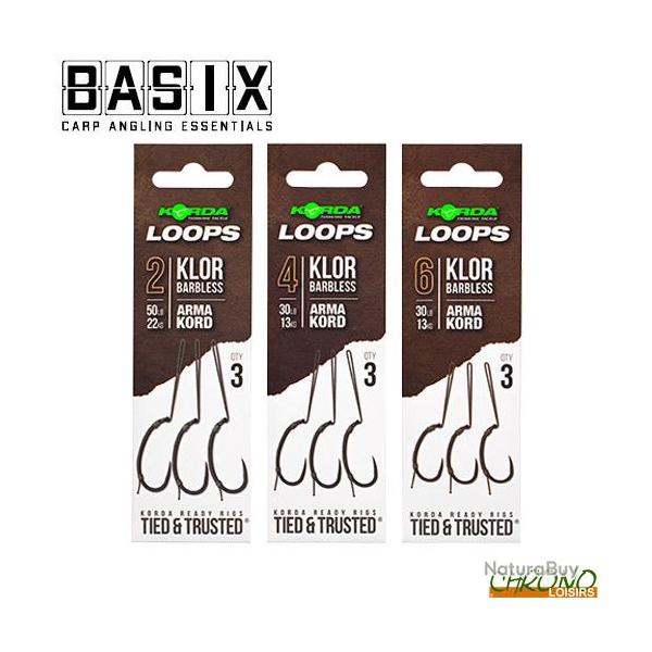 Bas de Ligne Korda Loop Rig Klor sans Ardillon (par 3)  n2 50lbs