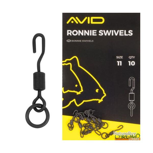 Emerillon  Anneau Avid Carp Ronnie Swivels T11 (par 10)