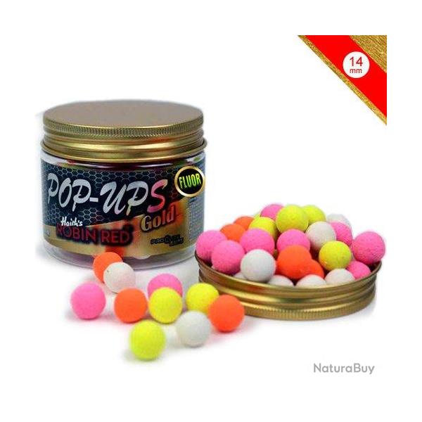 Pop Ups Pro Elite Baits Fluo Gold Robin Red 14/15mm 150ml