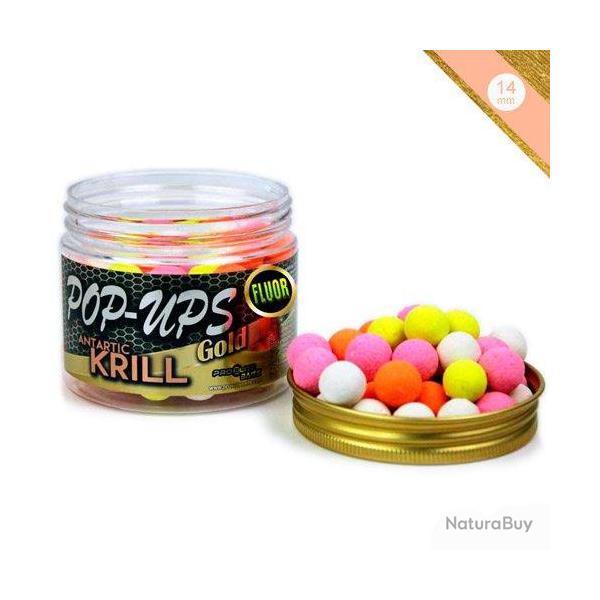 Pop Ups Pro Elite Baits Fluo Gold Antartic Krill 14/15mm 150ml