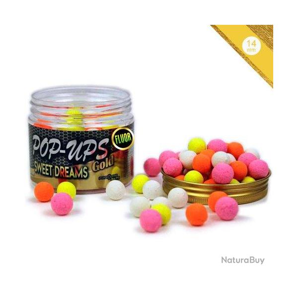 Pop Ups Pro Elite Baits Fluo Gold Sweet Dreams 14/15mm 150ml