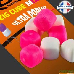 Zig Cube ROK Mix Flottant Rose + Blanc 12mm (par 14)