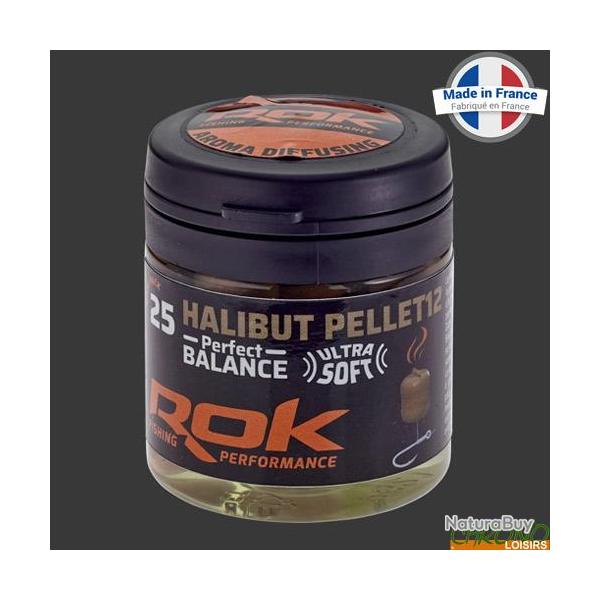 Pellet ROK Ultra Soft quilibr Marron DIP Halibut 12mm (par 25)