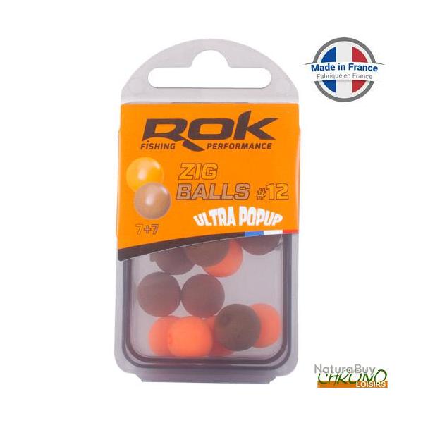 Bouillette ROK Zig Ball Flottant Orange + Marron 12mm (par 16)