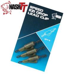 Clip Plomb Nash Speed Ezi Drop Lead Clip Kit Weed (par 8) Weed