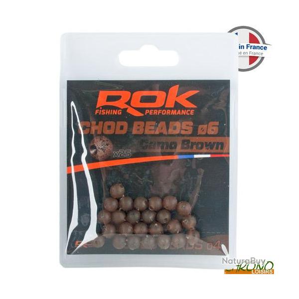 Perle ROK Chod Beads Pr-Perfore Camo 6mm (par 25)