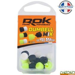 Dumbell Rok Mix Flottant 9mm Jaune + Noir + Blanc (par 18)