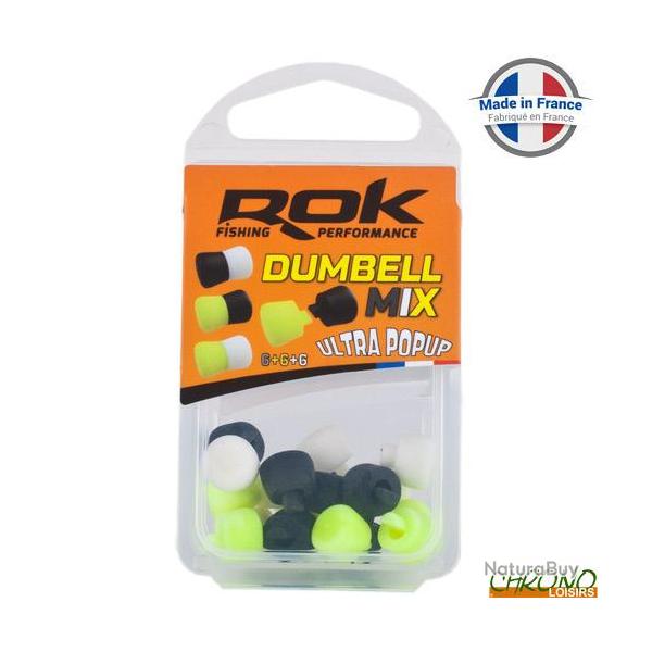 Dumbell Rok Mix Flottant 9mm Jaune + Noir + Blanc (par 18)