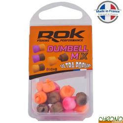 Dumbell Rok Mix Flottant 9mm Rose + Marron + Orange (par 18)