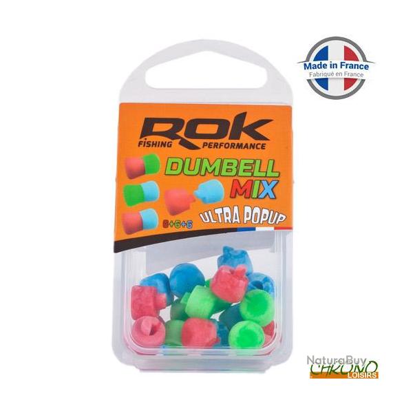 Dumbell Rok Mix Flottant 9mm Vert + Bleu + Rouge (par 18)