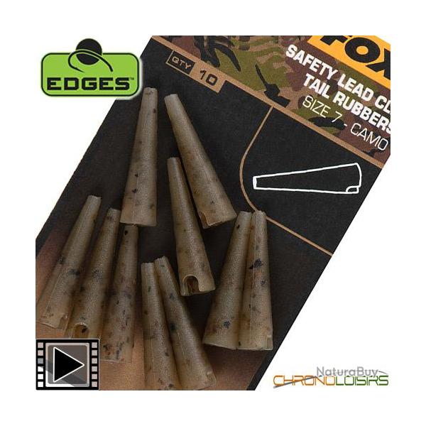 Ttine Fox Edges Camo Safety Lead Clip Tail Rubbers T.7 (par 10)