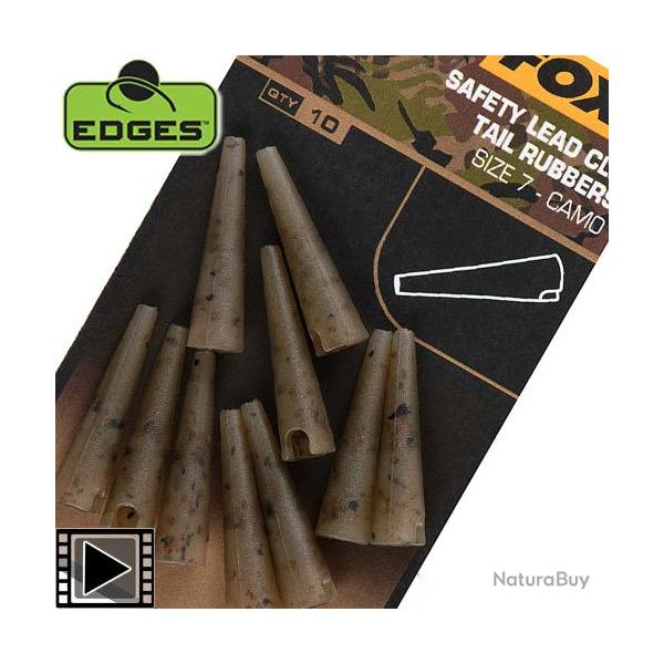 Ttine Fox Edges Camo Safety Lead Clip Tail Rubbers T.7 (par 10)