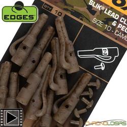 Clip Plomb Fox Edges Camo Slik Lead Clip & Pegs T.10 (par 10)