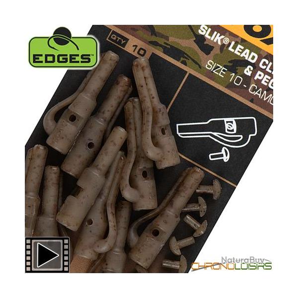 Clip Plomb Fox Edges Camo Slik Lead Clip & Pegs T.10 (par 10)