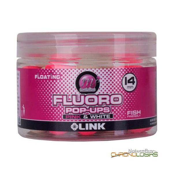 Pop Ups Mainline Fluoro Pink & White Link 14mm 150ml