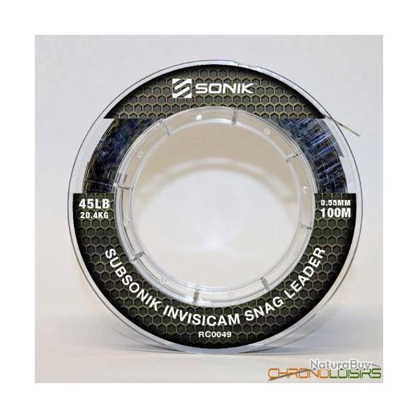 Shockleader Sonik Subsonik Invisicam Snag Leader 100m 0.55mm