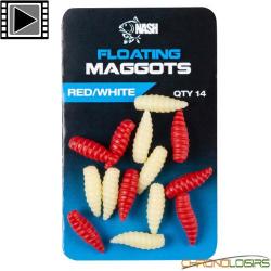 Asticot Nash Maggot Red/White Flottant (par 14)
