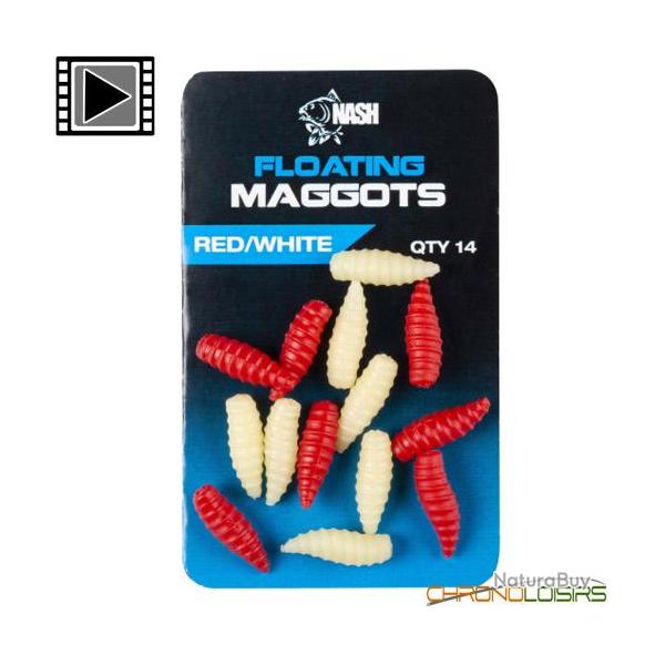 Asticot Nash Maggot Red/White Flottant (par 14)