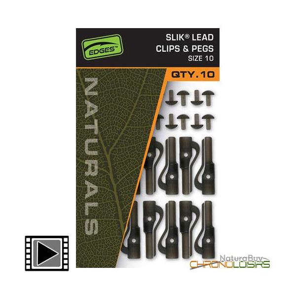 Clip Plomb Fox Edges Naturals Slik Lead Clips & Pegs T.10 (par 10)