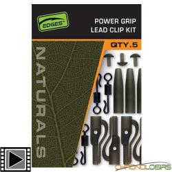 Kit Montage Fox Edges Naturals Power Grip Lead Clip Kit (par 5)