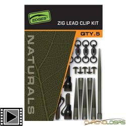 Kit Montage Fox Edges Naturals Zig Lead Clip Kit (par 5)