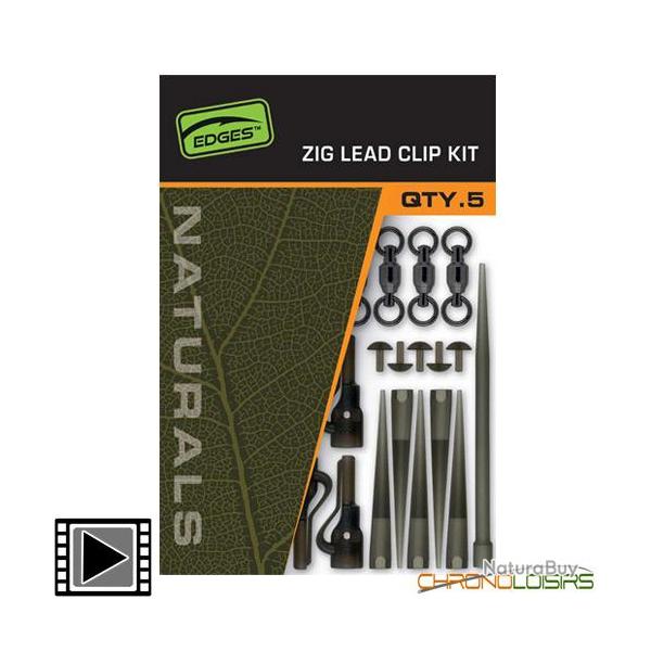 Kit Montage Fox Edges Naturals Zig Lead Clip Kit (par 5)