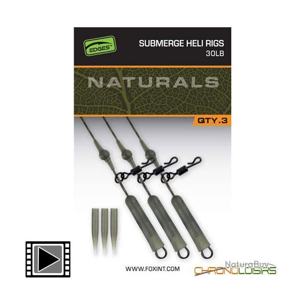 Montage Fox Naturals Submerge Heli Rigs 30lbs (par 3)