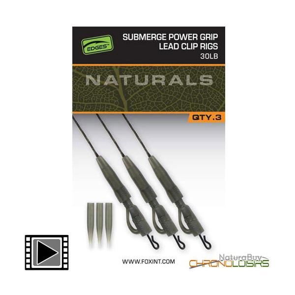 Montage Fox Naturals Submerge Power Grip Lead Clips 30lbs (par 3)