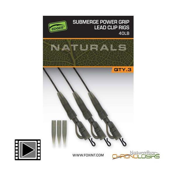 Montage Fox Naturals Submerge Power Grip Lead Clips 40lbs (par 3)