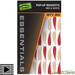 Asticot Fox Edges Pop Up Maggots Rouge/Blanc (par 20)