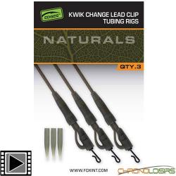 Montage Fox Naturals Kwik Change Lead Clip Tubing Rigs (par 3)