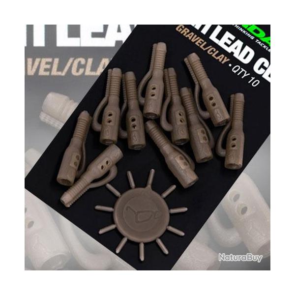 Clip Plomb Korda Multi Lead Clip (par 10) Gravel/Clay