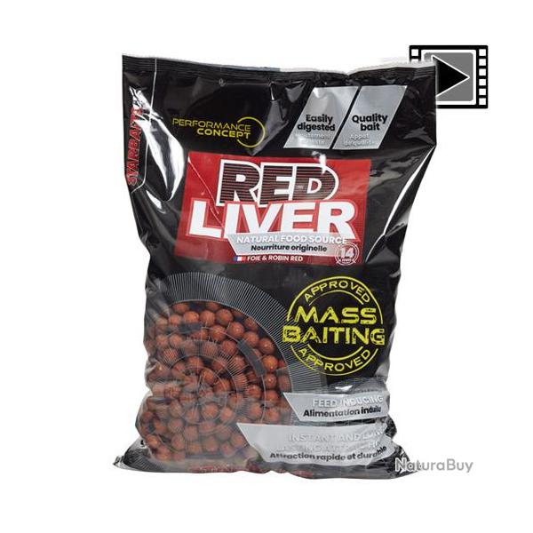 Bouillettes Starbaits PC Red Liver Mass Baiting 14mm 3kg