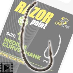 Hameçon Carp Spirit Razor Medium Curve Shank (par 10) n° 2