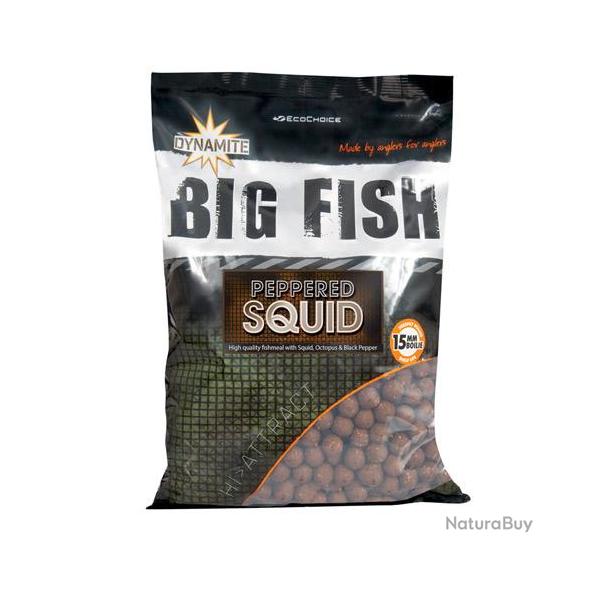 Bouillettes Dynamite Baits Peppered Squid 15mm 1.8kg