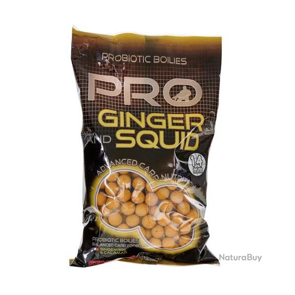 Bouillettes Starbaits Probiotic Ginger Squid 14mm 800g