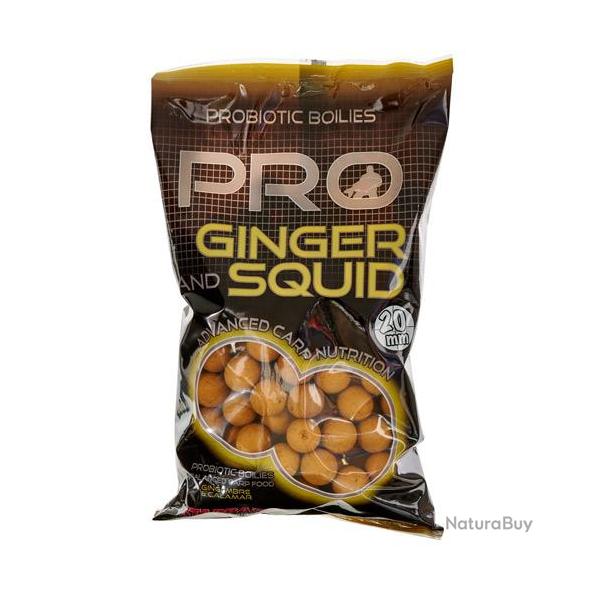 Bouillettes Starbaits Probiotic Ginger Squid 20mm 800g