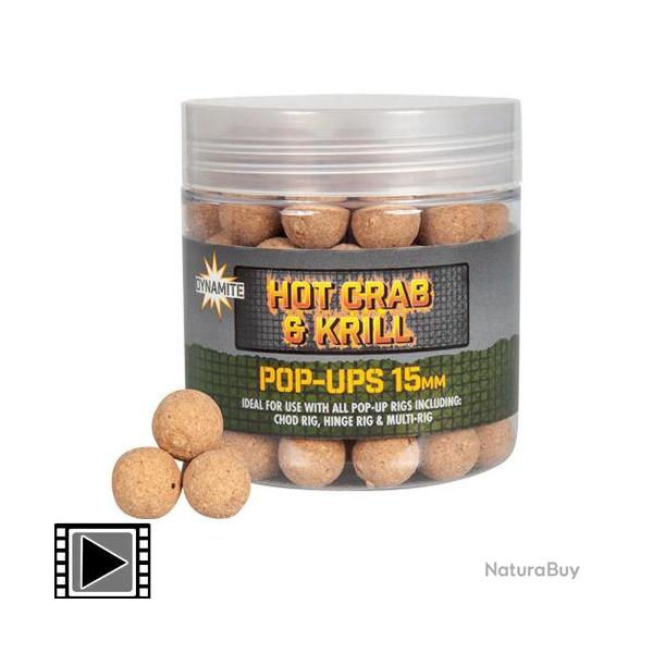 Pop Ups Dynamite Baits Hot Crab & Krill 15mm