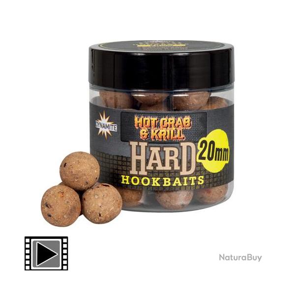 Bouillettes Dynamite Baits Hot Crab & Krill Hard Hookbait 20mm