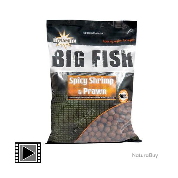 Bouillettes Dynamite Bait Spicy Shrimp & Prawn & GLM 20mm 1.8kg