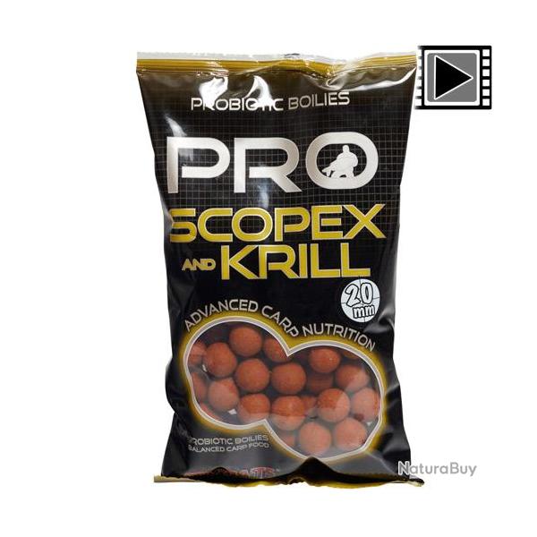 Bouillettes Starbaits Probiotic Scopex Krill 20mm 800g