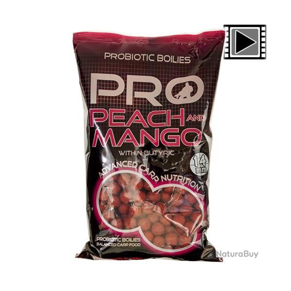 Bouillettes Starbaits Probiotic Peach & Mango 14mm 800g